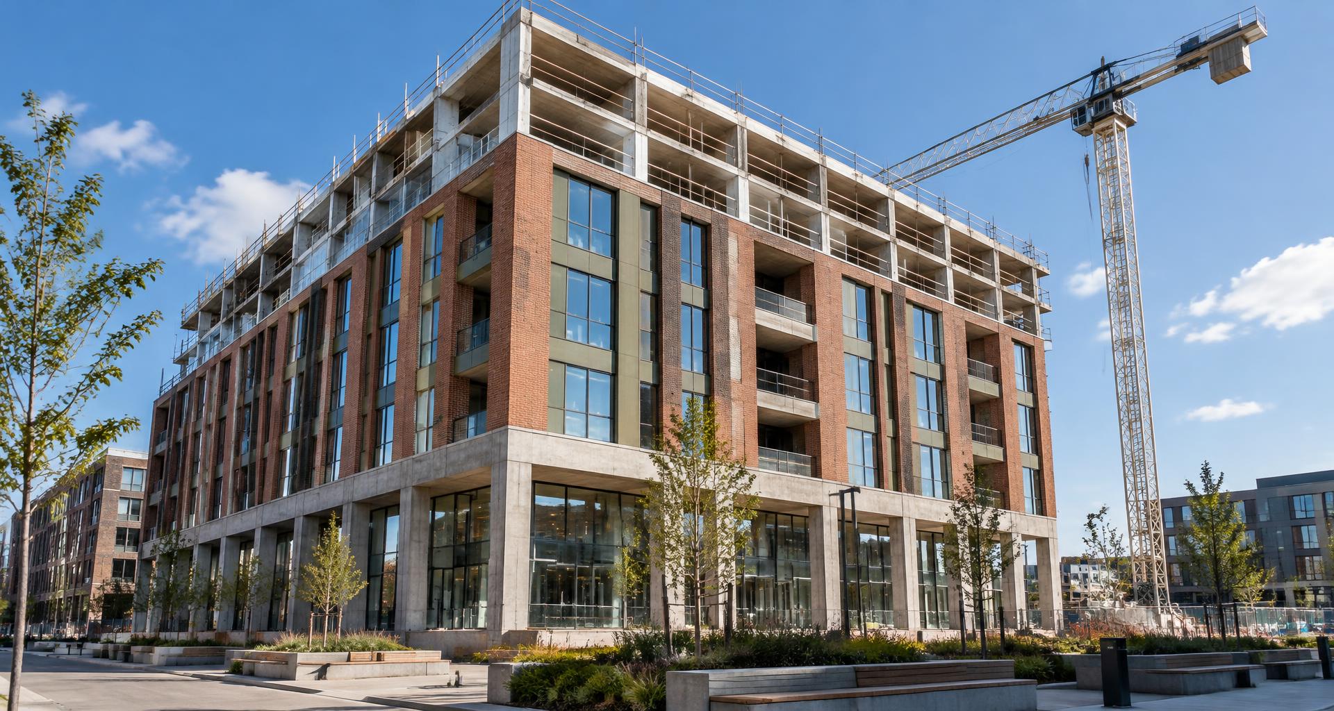 Contemporary architecture and a tower crane